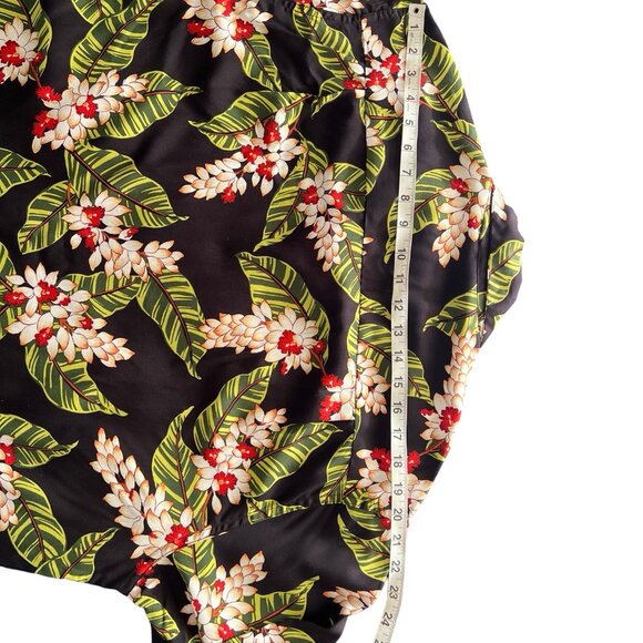 Mens L HAWAIIAN SHIRT original Kalakaua HANA Black Aloha Travel w front Pocket. - Picture 9 of 11